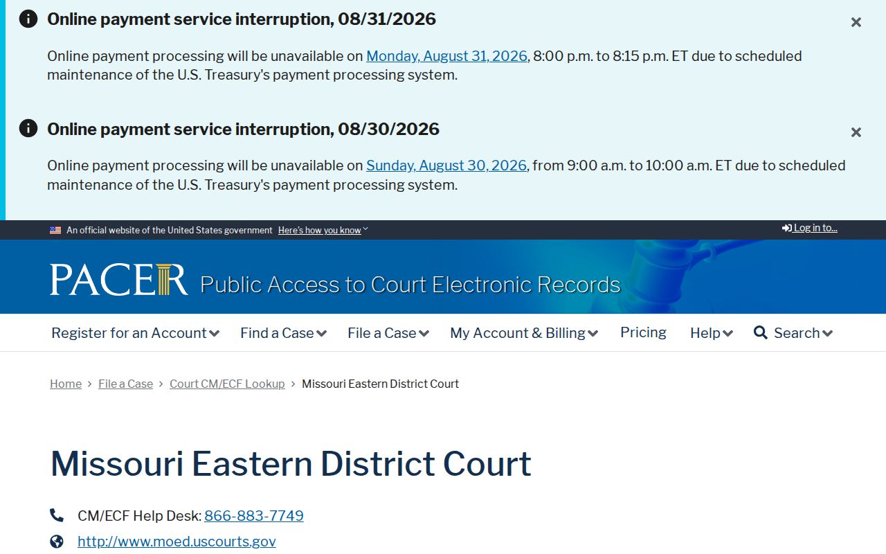 Linn County case lookup federal PACER court record search