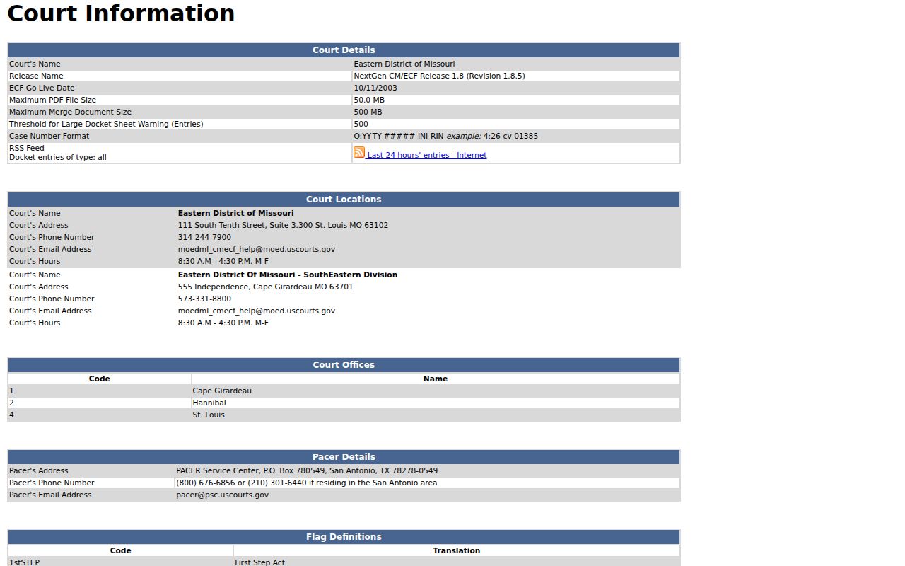 Linn County case lookup federal CM ECF docket record system