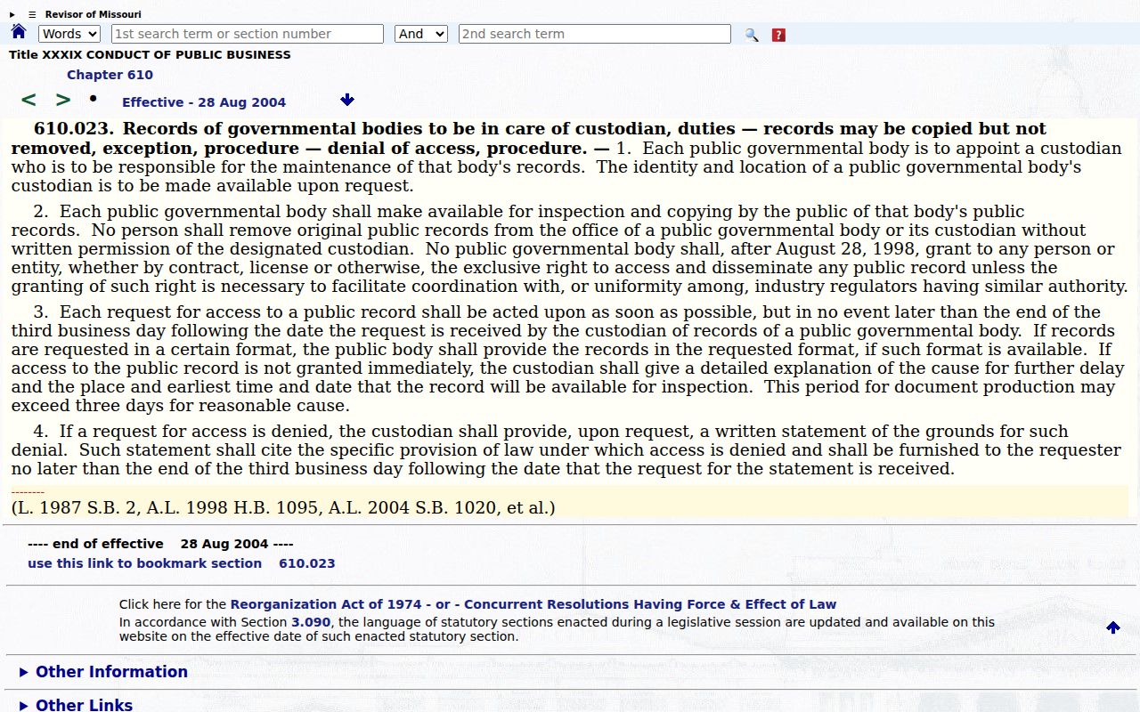Linn County civil docket Missouri Sunshine Law access request reference