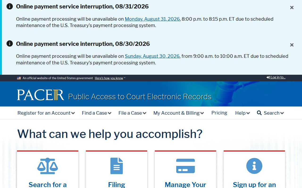 Linn County court record search federal PACER public access record