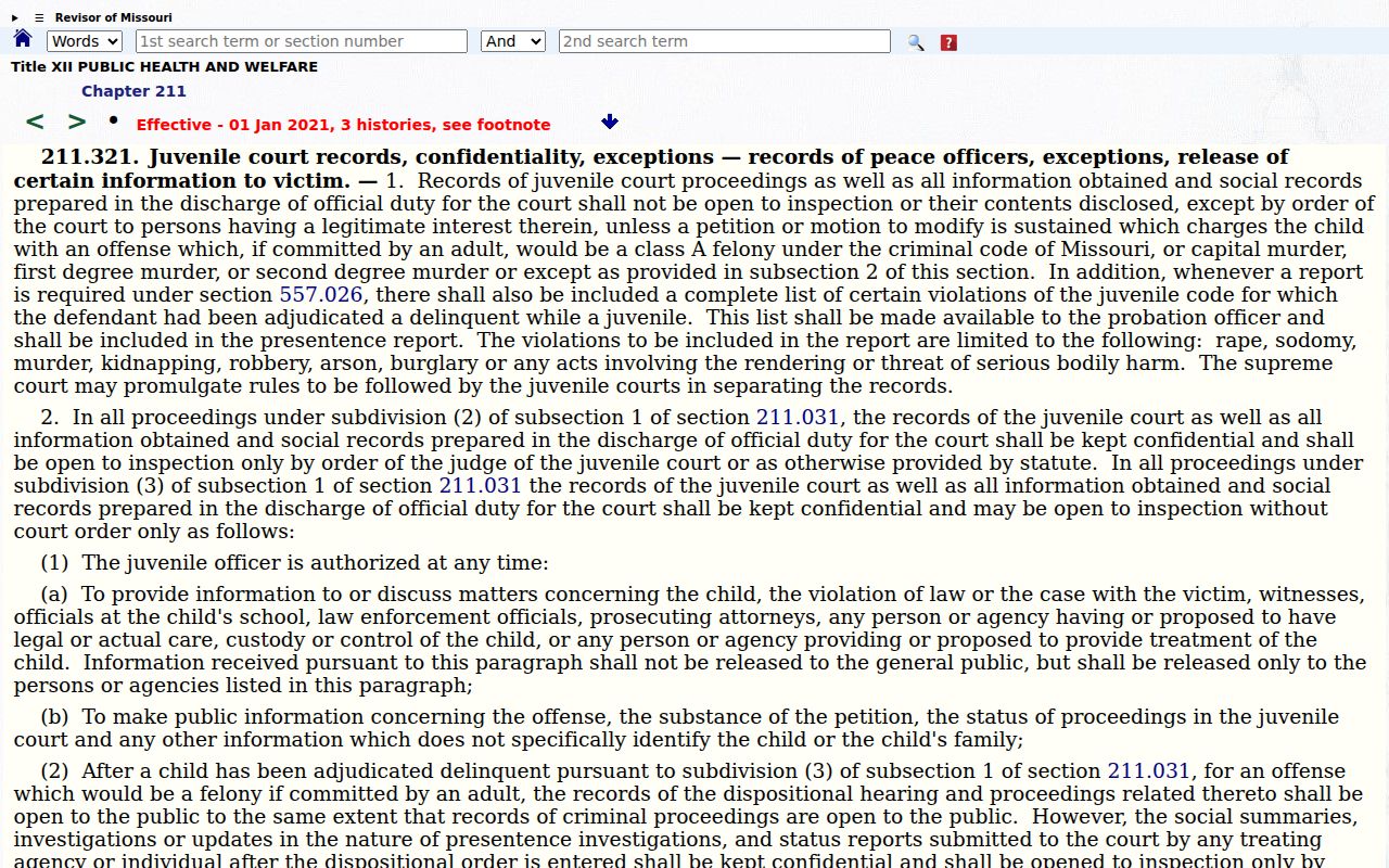 Linn County criminal docket juvenile record confidentiality statute reference