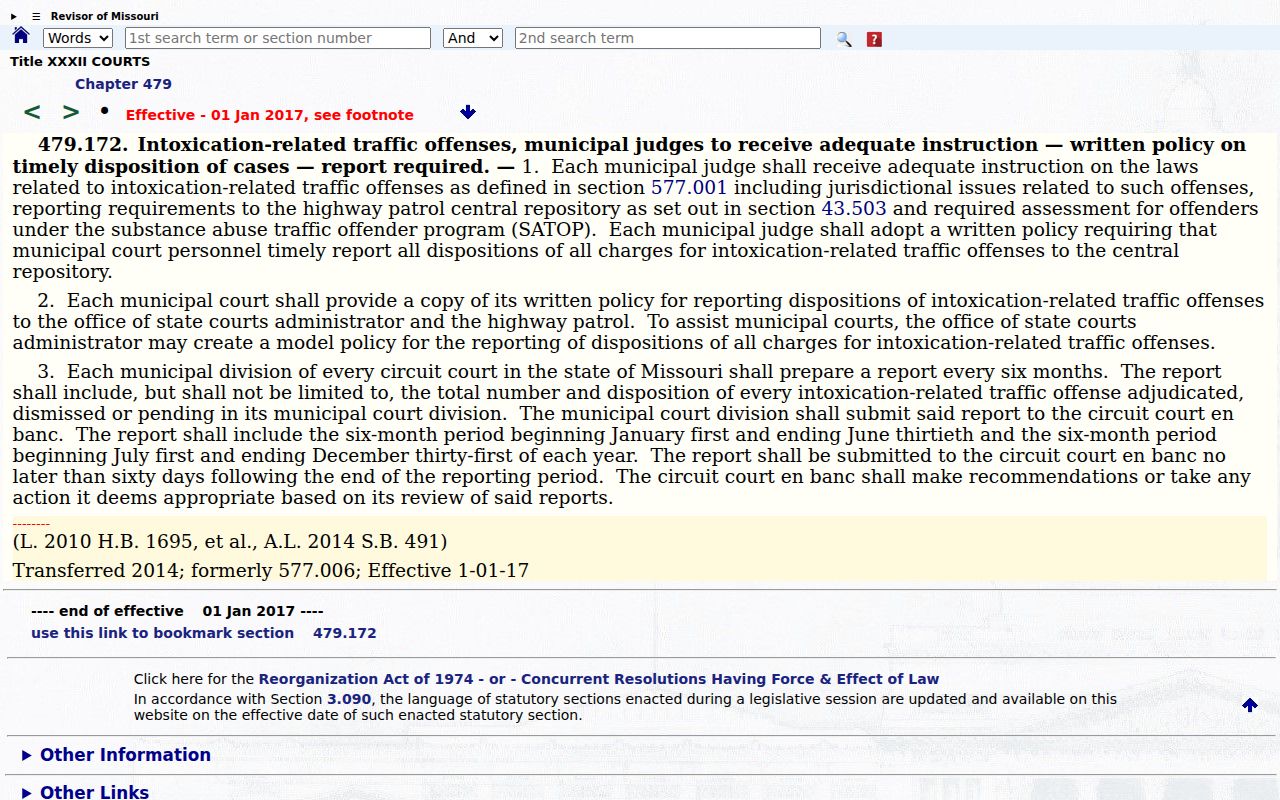 Linn County traffic court record municipal disposition reporting statute reference